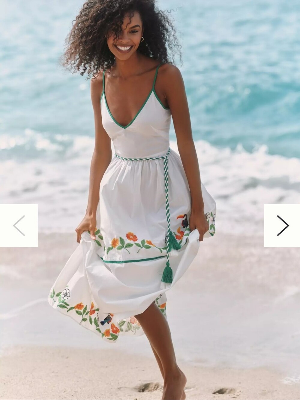 The Anthropologie NWT Celandine Parrot & Flowers Embroidered Midi Dress Size L